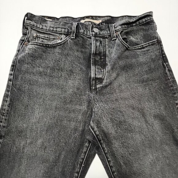 Levi's Gray Wash Stretch Denim Button Fly Wedgie Ankle Jeans - Picture 5 of 10